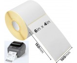 Direct Thermal Labels (475 per roll) White 100mm x 150mm (6" by 4") for Zebra, Toshiba, Citizen, Eltron and Orion Printers